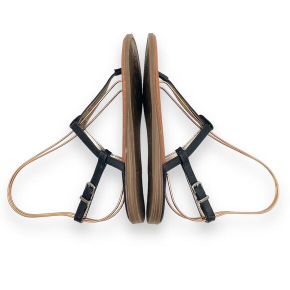 Circus Sam Edelman Cayden T Strap Thong Sandal Black Faux Leather Women’s Size 8 - Picture 13 of 16